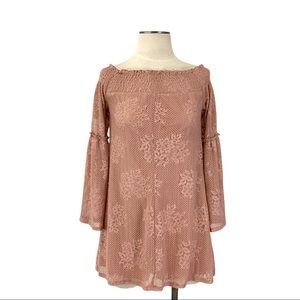 Lots of Love by Speechless- Dusty Rose Lace Tunic
